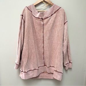 Pilcro pink off shoulder sweatshirt